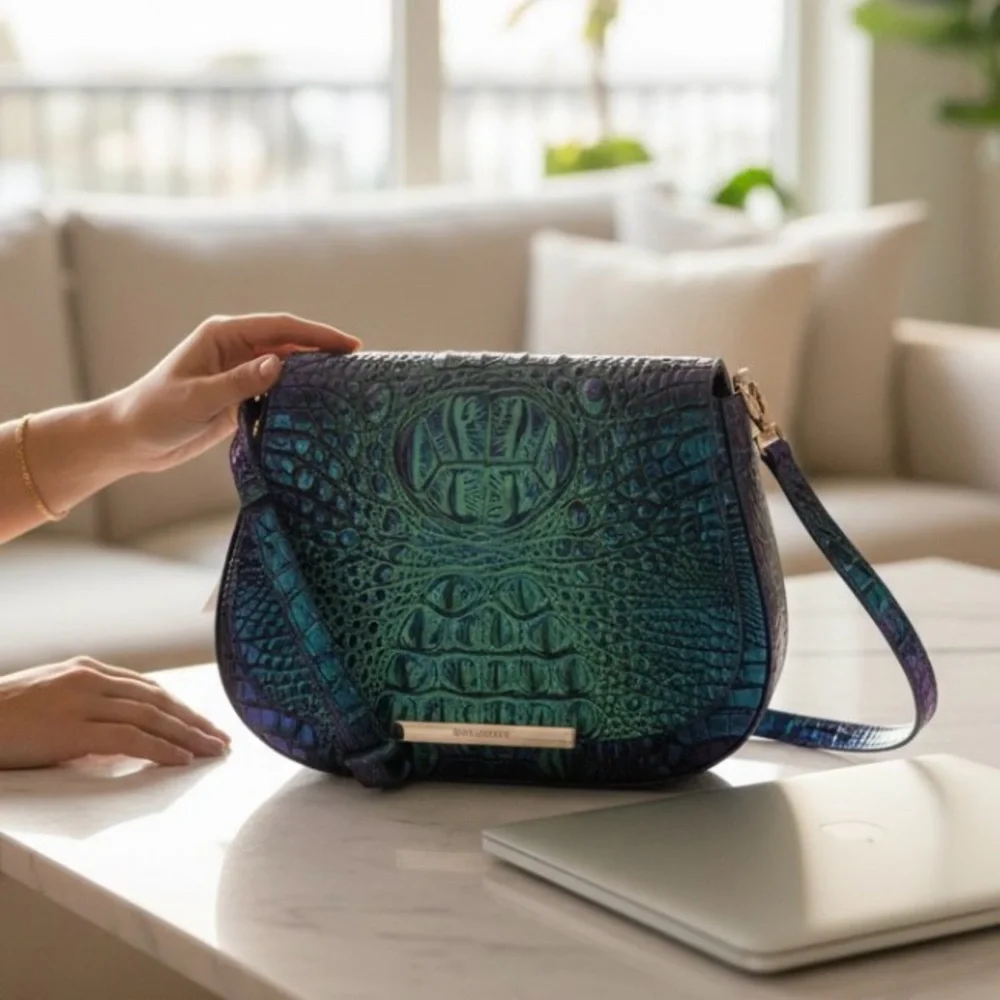 Brahmin Small Nadine Royalty Ombré Crossbody Bag NWT